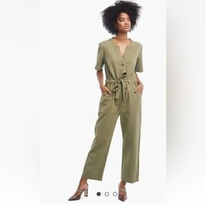 ABLE Shirley Utility Jumpsuit Olive Green Size M